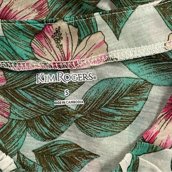 Kim Rogers Boho Floral Tropical Lightweight Semi Sheer Top - Women’s Small - Picture 8 of 9
